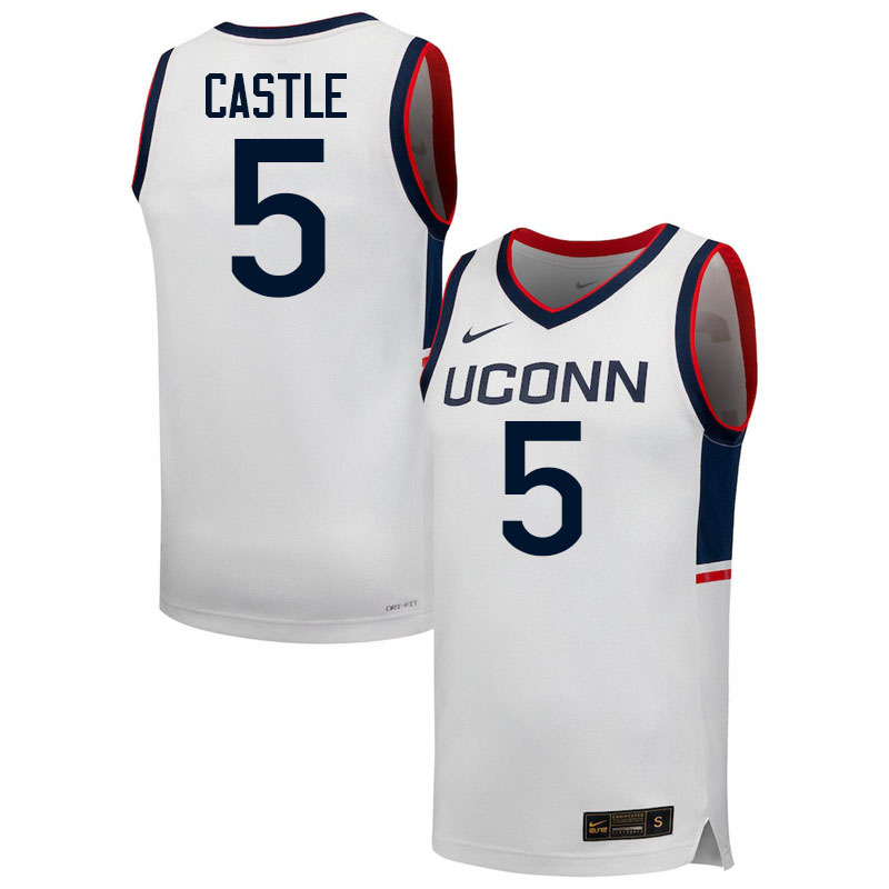 Uconn Huskies #5 Stephon Castle College Basketball Jerseys,Uniforms-Retro White